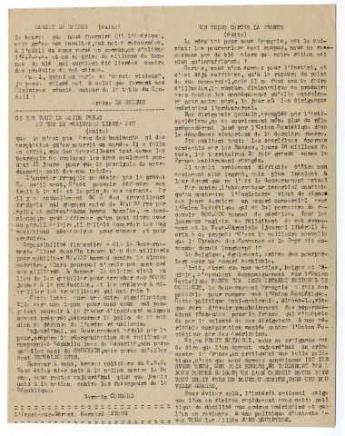 5 numéros "clandestins" de décembre 1947 à mars 1948.