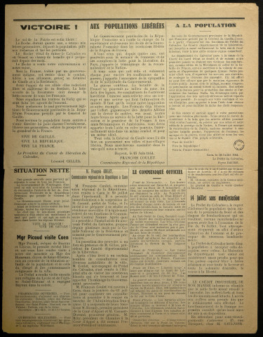 9-13 juillet 1944 : premier numéro.