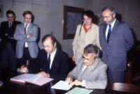 Convention du 27 septembre 1983 avec M. Mexandeau et M. D'Ornano (photos n°242 à 244)