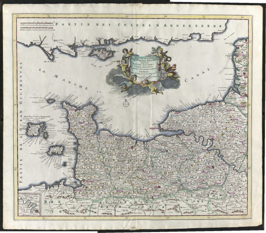 Cartes de Normandie : Nova et Accurata Normandiae Ducatus Tabula..., par Th. Danckers ; Normannia, par G. Delisle
