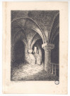 (Le Mont St Michel : salle des voûtes). Par J.F. Boisselat