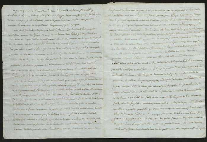 Correspondance saisie, clandestine ou suspecte (1790-an VII) ; demandes en paiement (1791-an VII) ; délits militaires (1793-an VIII) dénonciations (1793-an VII) ; déplacement de la force publique (1793-an VII)