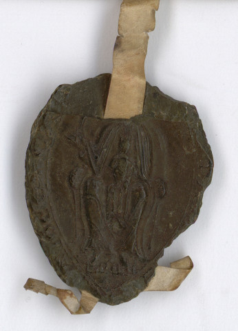 Le doyen et le chapitre de Bayeux vendent à Enguerrand de Villers la terre du Caisnet, avec le sceau du chapitre de Bayeux