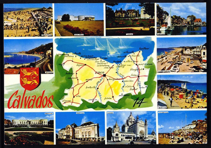 Vues multiples Calvados, Côte de Nacre, Côte Fleurie, Suisse Normande (cartes postales n°1 à 8, 10 à 19, 99, 143, 152, 172, 173)