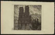 PARIS. Façade de Notre Dame. (Titre dans la plaque, en bas à gauche.)/(Signature manuscrite, en bas à droite.)