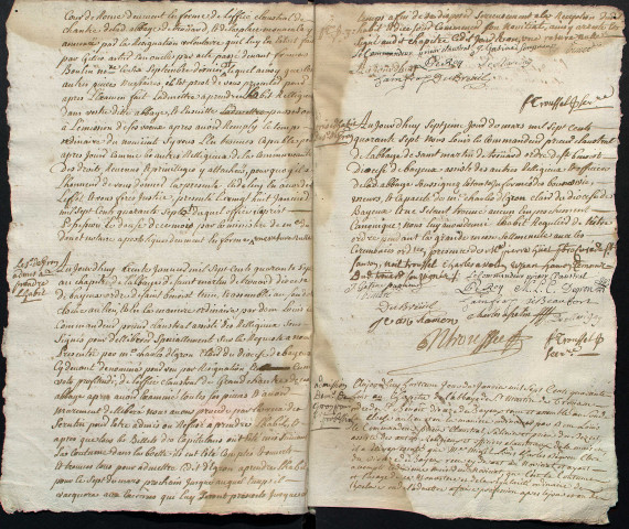 Sépultures, cérémonies religieuses (vêtures, noviciats, professions, agrégations)