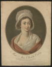 Marie-Anne-Charlotte Corday. Née à St Saturnin-les-Vignaux [sic], agée de 25 ans moins 3 mois, décapitée le 17 juillet 1793, pour avoir assassiné Marat le 13 du même mois. Par P. M. Alix sculp.