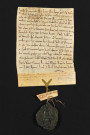 Confirmation par l'archevêque de Rouen Gautier, avec un beau sceau bien conservé
