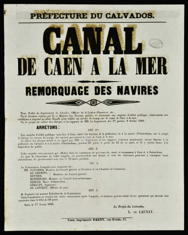 Remorquage des navires, halage des navires parcourant le canal : projet