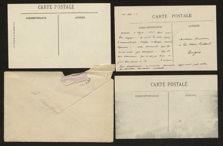 Correspondance d'Albert Canonne à sa femme pendant la Première guerre mondiale