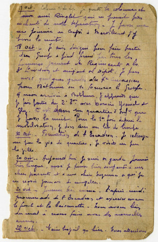 Extraits du journal de guerre de Sylvain Ramette