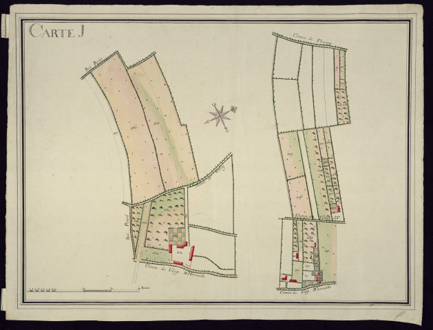 "Carte J : Paroisse de Litteau (plans n° 61 et 62)
