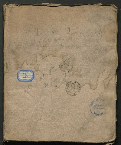 25 octobre 1767-21 juin 1770