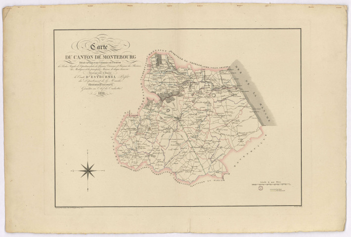Carte du Canton de Montebourg (Manche)... Bitouzé Dauxmesnil.
