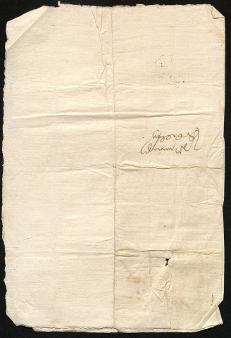 Partie de l'ancien chartrier d'Azay-le-Rideau (section 1, n° 6 bis), concernant Guy alias Guyon Le Roy, sieur du Chillou, vicomte de Honfleur, capitaine gouverneur du Havre-de-Grâce (Seine-Maritime), vice-amiral de France