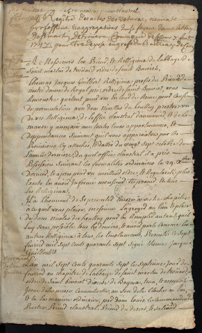 Sépultures, cérémonies religieuses (vêtures, noviciats, professions, agrégations)