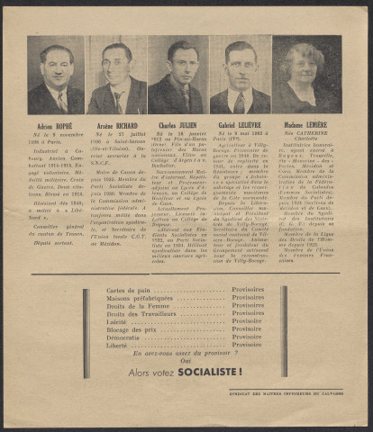 Une photographie et une courte présentation de Charlotte Lemière accompagne celle des autres candidats.