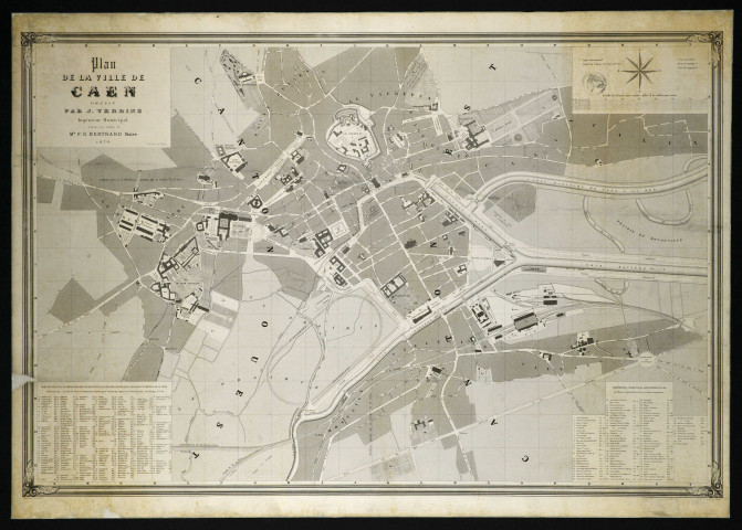 Plan de la ville de Caen. J. Verrine