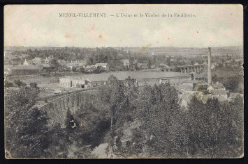 L'usine textile et le viaduc de la Fouillerie, Le Mesnil-Villement, début du 20ème siècle, AD14, 18Fi/59