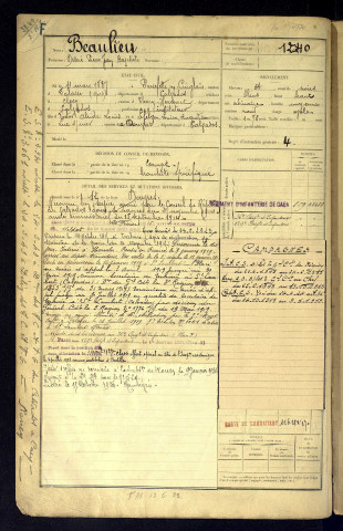 Beaulieu, Désiré Pierre Jean Baptiste