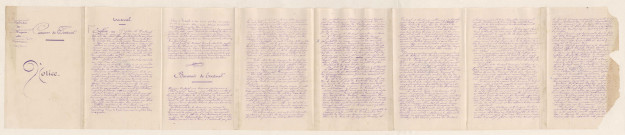 Torteval. document manuscrit en 8 volets (suite sur la carte)