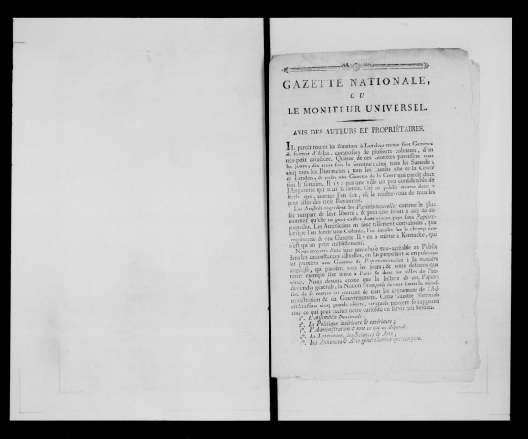 Gazette nationale ou Le Moniteur universel