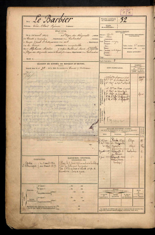 Le Barbier, Elie Albert Agénor