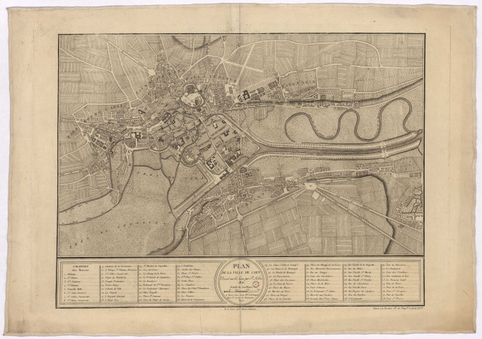 Plan de la ville de Caen, par Leclere