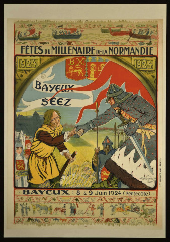 "Fêtes du millénaire de la Normandie. 924-1924. Bayeux. Séez. Bayeux : 8 & 9 juin 1924", par Wagner