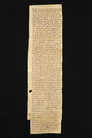 Pancarte souscrite par Guillaume par laquelle les évêques de Rouen, Coutances et Bayeux indiquent les exemptions de l'abbaye vis-à-vis de leurs évêchés