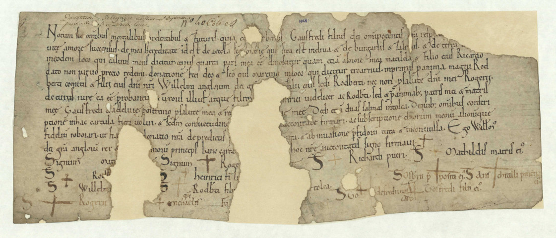 Donation par Herbert de l'Epinay souscrite par Guillaume le Conquérant