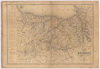 Carte du département du Calvados et d'une partie des départements de la Manche, de l'Orne et de l'Eure, avant 1863