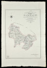 Carte du canton de Saint-Pois (Manche), divisée en dix communes où se trouvent les routes royales et départementales, les chemins vicinaux et ruraux, les rivières, les montagnes et les principales maisons de chaque hameau. Bitouzé Dauxmesnil