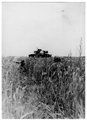 Une formation d'artillerie observe l'ennemi   (photo 86)