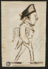 Caricature d'Eugène Châtel, "archiviste de la Préfecture".