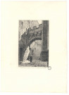 (Le Mont St Michel :) pont fortifié dans la cour de l'église (restauration). Par Ed. Corroyer et L(éon) Gaucherel,