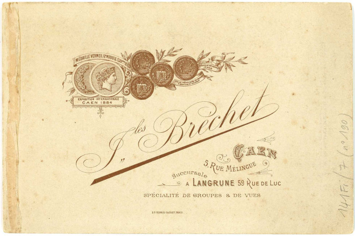 Portraits et photos de groupes du photographe Jules Bréchet (n°178 à 191)