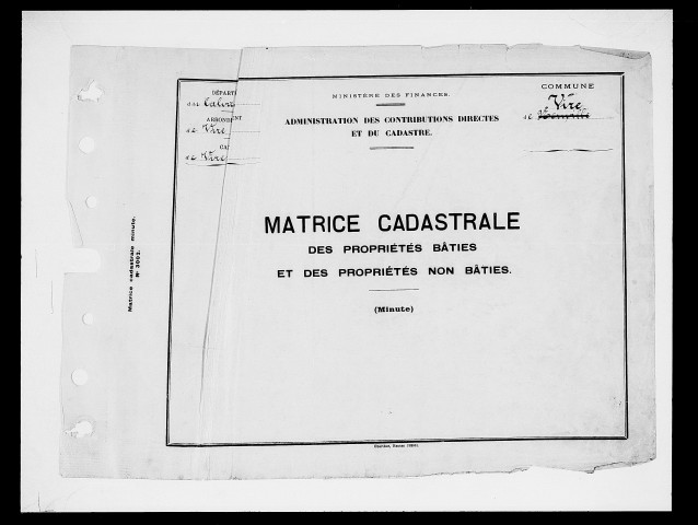 matrice cadastrale des propriétés bâties, 1944-1955, A-G