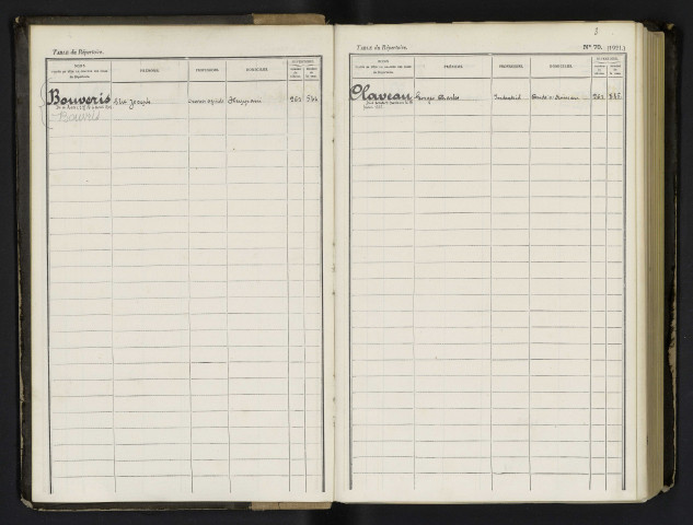 Registre n°62 : Nouveaux noms (Registre 61 manquant)