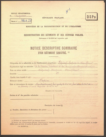 Dossiers 464BP, 489BP, 1893BP, 1897BP, 1900BP, 1901BP, 1902BP, 1903BP