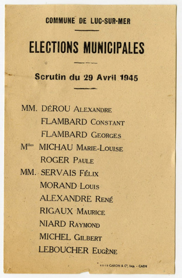 Mademoiselle Marie-Louise Michau et Paule Roger apparaissent sur cette liste en cinquième position.
