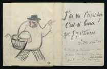 Projet d'affiche (?) pour une exposition au profit des Prisonniers de Guerre, Manoir Huchon, Place Hennuyer à Lisieux.