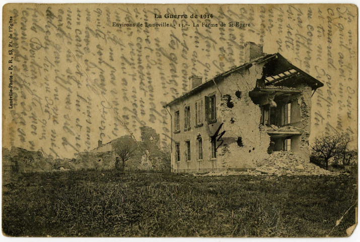 Correspondance de Pierre Geffriaud et photographie de l'hôpital militaire de Clamart.