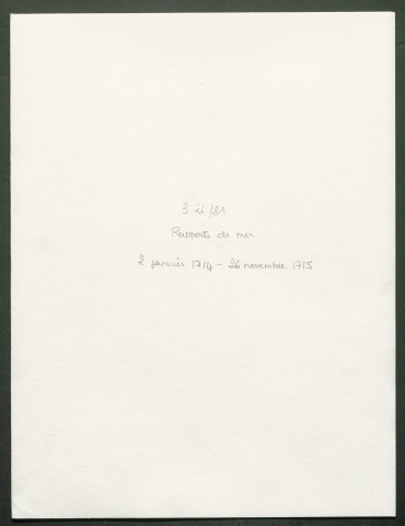 2 janvier-26 novembre 1715