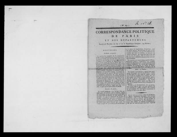 Correspondance politique de Paris et des départements