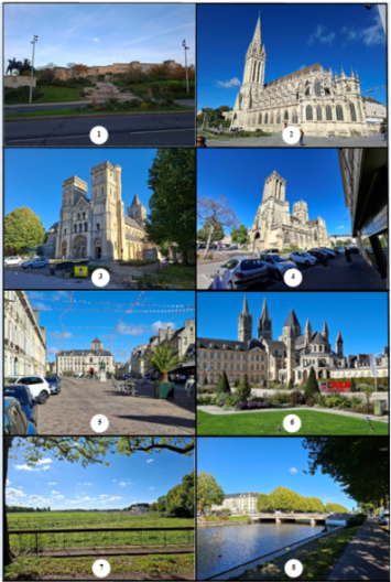 Ensemble de photographies de Caen, de nos jours.