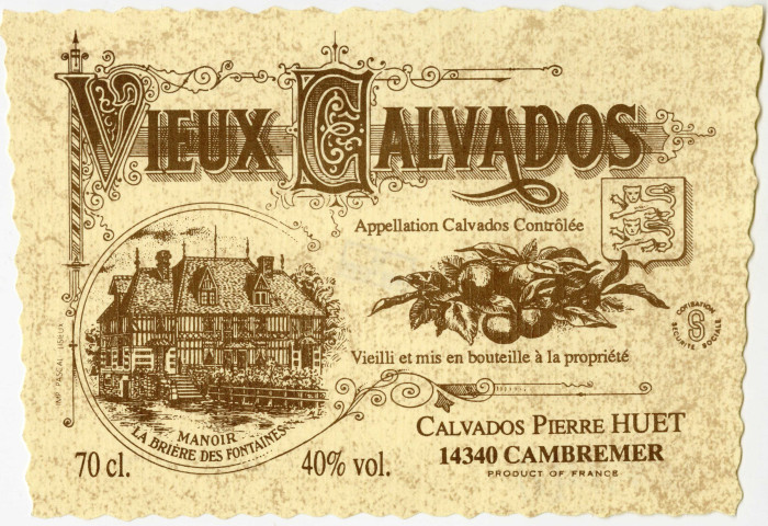 Calvados, cidre, vinaigre de cidre, pommeau, poiré de Pierre HUET, Manoir La Brière des Fontaines, à Cambremer