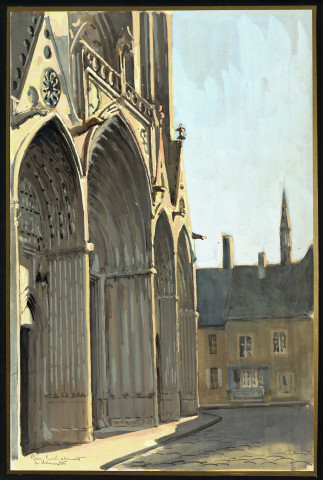 Parvis de la cathédrale de Bayeux, par Henri Dannet