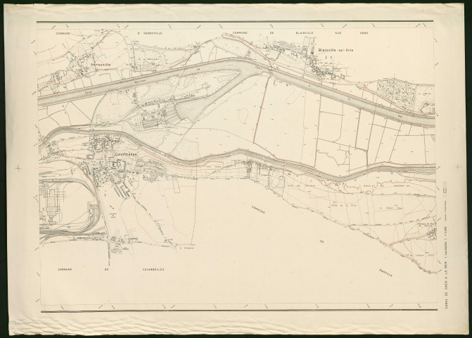 Plan topographique du Canal de Caen à la mer, par le ministère de la reconstruction et du logement.