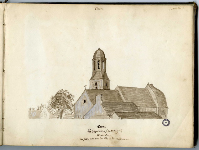 Album de 30 dessins d'édifices normands signés H.D.